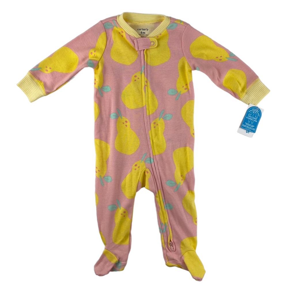 NWT Carters 1 PC Footed Pear Pajamas with Zipper Size 6M